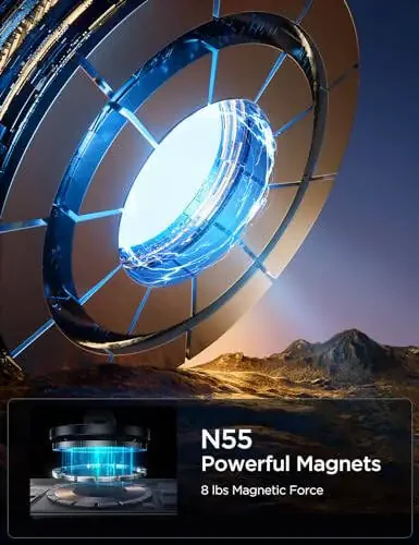 JOYROOM Fits MagSafe Avtomobilga O'rnatish, [To'liq Metall & 360° Sozlash] Avtomobil uchun N55 Kuchli Magnitslar bilan Magnit Telefon Tutqichi, iPhone 15 14 13 12 & MagSafe Qopqoq va Barcha Telefonlar uchun Avtomobilga O'rnatish - 5