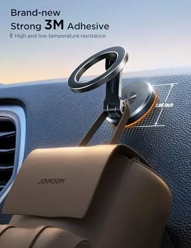 JOYROOM Fits MagSafe Avtomobilga O'rnatish, [To'liq Metall & 360° Sozlash] Avtomobil uchun N55 Kuchli Magnitslar bilan Magnit Telefon Tutqichi, iPhone 15 14 13 12 & MagSafe Qopqoq va Barcha Telefonlar uchun Avtomobilga O'rnatish - 5