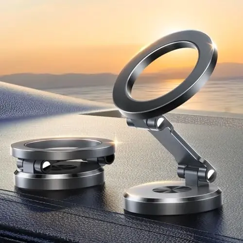 JOYROOM Fits iPhone 16/16 Pro Max MagSafe Car Mount, [All Metal & 360° Adjustment] Magnetic Phone Holder for Car with N55 Strong Magnets, Car Mount for iPhone 16 15 14 13 12 & MagSafe Case, Space Gray - JOYROOM