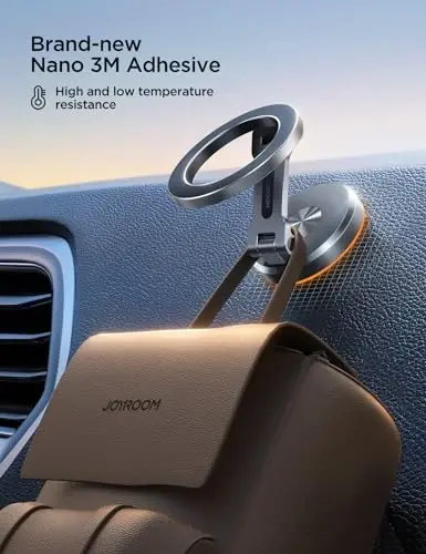JOYROOM Fits iPhone 16/16 Pro Max MagSafe Car Mount, [All Metal & 360° Adjustment] Magnetic Phone Holder for Car with N55 Strong Magnets, Car Mount for iPhone 16 15 14 13 12 & MagSafe Case, Space Gray - 6