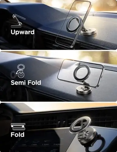 JOYROOM Magsafe uchun avtomobil ushlagichi, avtomobil uchun toʻliq metall magnitli telefon ushlagichi, kuchli magnitli iPhone avtomobil ushlagichi, avtomobil paneli uchun qoʻllarsiz telefon ushlagichlari iPhone va Magsafe gʻiloflariga mos keladi - 4