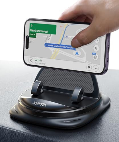 JOYROOM Phone Mount for Car, [Adjustable Spring Design] Dashboard Cell Phone Holder Car, 360° Rotatable Car Phone Holder Mount with Non-slip Silicone, Compatible with iPhone, Samsung, Other Smartphone - 1