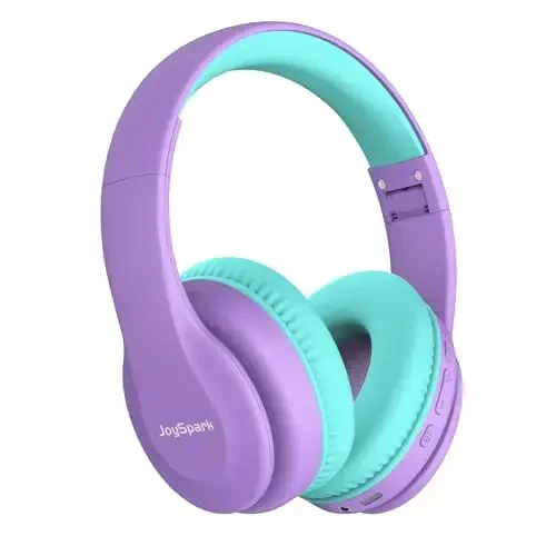 JoySpark Kids Bluetooth Eshitish vositasi, Bolalar uchun yengil simsiz eshitish vositasi, 85/94dB ovoz balandligi cheklangan, 60 soat ijro etish vaqti, Bluetooth 5.3, O'rnatilgan mikrofonli quloqchinli bolalar garniturasi-Binafsha - JOYSPARK