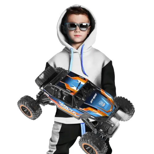 JoyStone 1: 12 RC Cars 4WD Off-Road 2.4Ghz RC Monster Truck with Metal Shell and Light, Remote Control Car Crawler for Adult and Kid, 2 Batteries, Blue-BLUE - 3