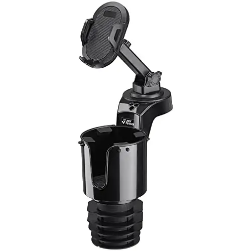 JOYTUTUS Cup Holder Phone Mount for Car, Car Cellphone Large Adapter Long Arm with 360 Degree Rotation, Compatible iPhone, Samsung & All Smartphones - 5