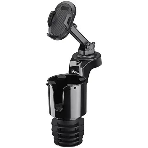 JOYTUTUS Cup Holder Phone Mount for Car, Car Cellphone Large Adapter Long Arm with 360 Degree Rotation, Compatible iPhone, Samsung & All Smartphones - 5