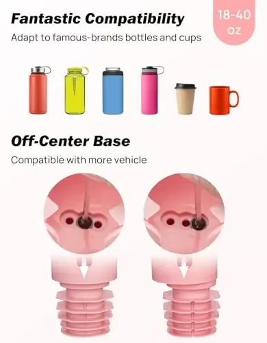 JOYTUTUS Cup Holder Phone Mount for Car, Car Cellphone Large Adapter Long Arm with 360 Degree Rotation, Compatible iPhone, Samsung & All Smartphones,Pink,1 Pack - 5