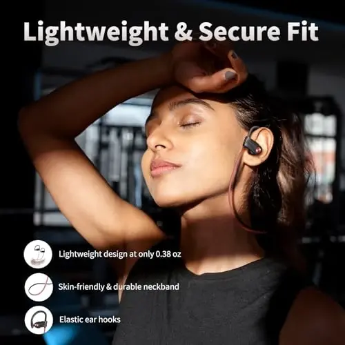 JOYWISE Беспроводные Bluetooth 5.3 наушники с 16 часами работы, стерео, IPX7 водонепроницаемые, внутриканальные, с шумоподавлением для бега, черно-розовые - 5