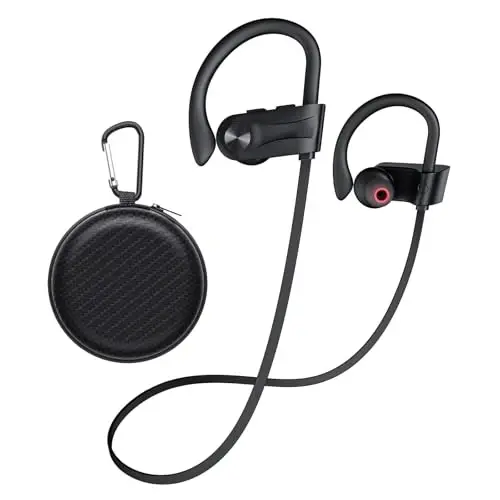 JOYWISE Bluetooth-наушники, беспроводные наушники Bluetooth 5.3 с 16 часами воспроизведения, стерео-гарнитура с басами, водонепроницаемые спортивные наушники IPX7, черные - 1