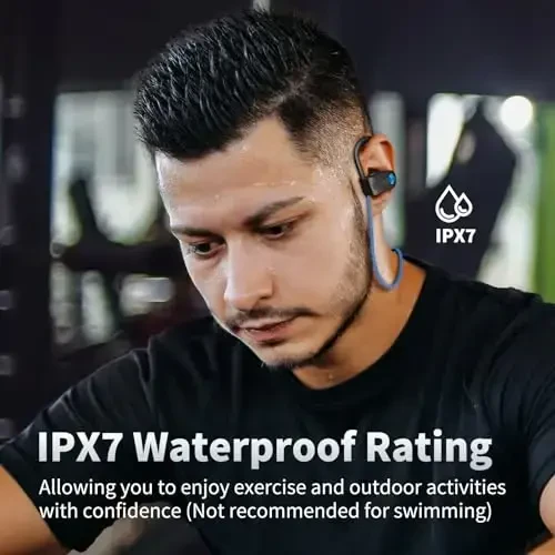 JOYWISE simsiz quloqchinlar Bluetooth 5.3 16 soatlik ish vaqti bilan, quloq ustidagi stereo bass quloqchinlar, quloqchinli garnitura, yugurish uchun sport quloqchinlari, ko'k - 6