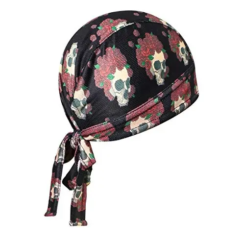 JPOJPO Cycling Hat Wrap Rag Sweat Wicking Beanie Skull Cap Quick Dry Adjustable Men Women - JPOJPO (1)