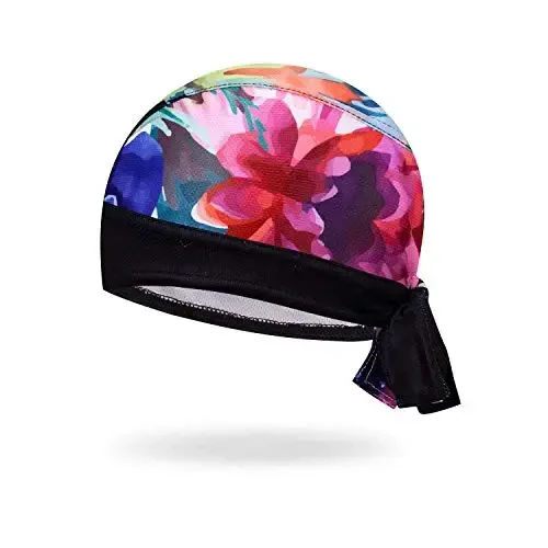 JPOJPO Women Men's Cycling Cap MTB Bike Bicycle Hat Sweat Wicking Rags Helmet Liner Skull Breathable Head Wrap Sport - REDORANGE