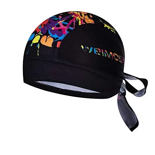 JPOJPO Women Men's Cycling Cap MTB Bike Bicycle Hat Sweat Wicking Rags Helmet Liner Skull Breathable Head Wrap Sport - REDORANGE