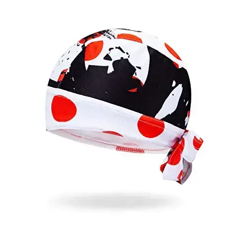 JPOJPO Women Men's Cycling Cap MTB Bike Bicycle Hat Sweat Wicking Rags Helmet Liner Skull Breathable Head Wrap Sport - REDORANGE