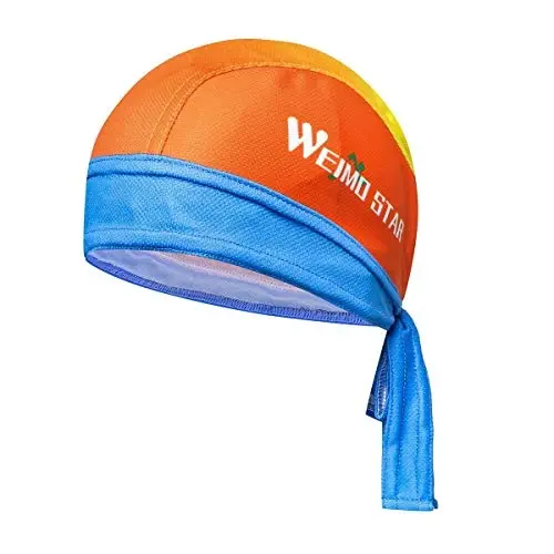 JPOJPO Sweat Wicking Cap Helmet Liner Skull Hat Breathable Cycling Head Wrap for Women Men Outdoor Activities Sport - REDORANGE