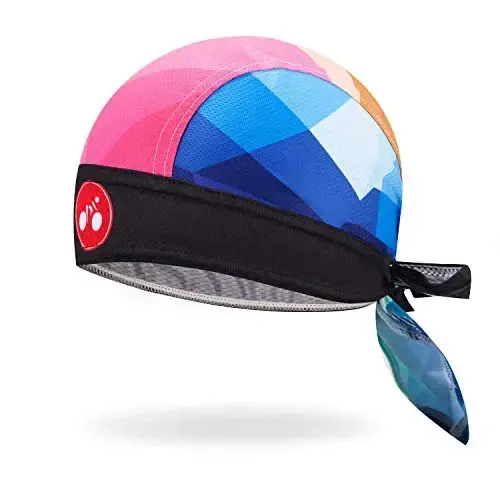 JPOJPO Sweat Wicking Cap Helmet Liner Skull Hat Breathable Cycling Head Wrap for Women Men Outdoor Activities Sport - REDORANGE