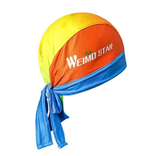 JPOJPO Sweat Wicking Cap Helmet Liner Skull Hat Breathable Cycling Head Wrap for Women Men Outdoor Activities Sport - REDORANGE (1)