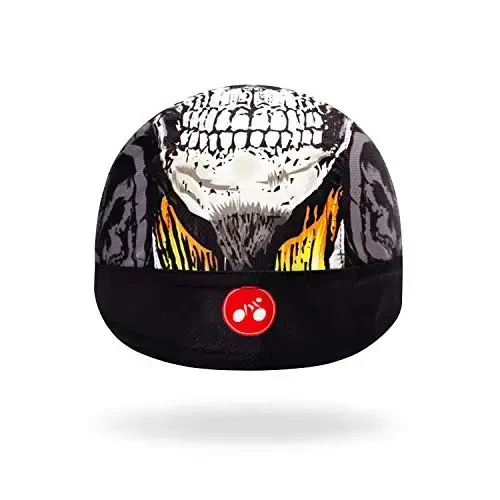 JPOJPO Sweat Wicking Cap Helmet Liner Skull Hat Breathable Cycling Head Wrap for Women Men Outdoor Activities Sport - REDORANGE (1)