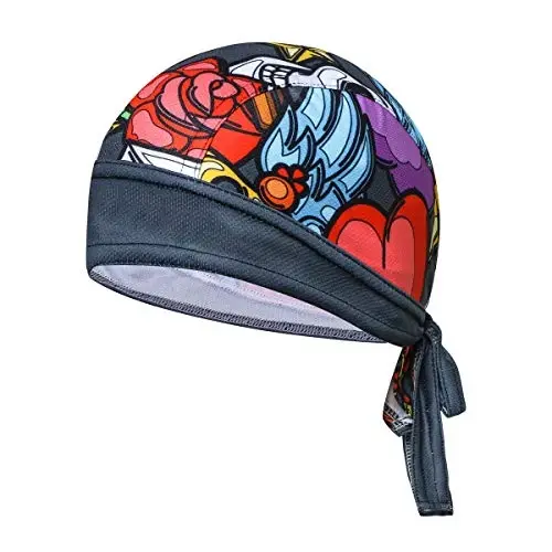JPOJPO Sweat Wicking Cap Helmet Liner Skull Hat Breathable Cycling Head Wrap for Women Men Outdoor Activities Sport - 1