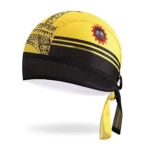 JPOJPO Sweat Wicking Cap Helmet Liner Skull Hat Breathable Cycling Head Wrap for Women Men Outdoor Activities Sport - REDORANGE