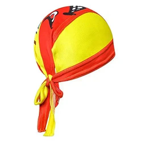 JPOJPO Sweat Wicking Cap Helmet Liner Skull Hat Breathable Cycling Head Wrap for Women Men Outdoor Activities Sport - REDORANGE (1)