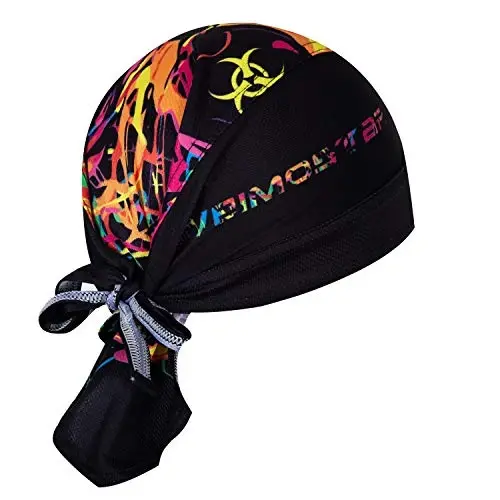 JPOJPO Women Men's Cycling Cap MTB Bike Bicycle Hat Sweat Wicking Rags Helmet Liner Skull Breathable Head Wrap Sport - REDORANGE (1)
