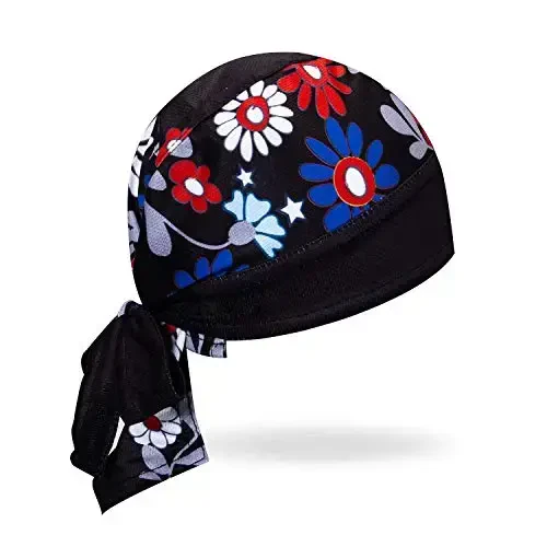 JPOJPO Women Men's Cycling Cap MTB Bike Bicycle Hat Sweat Wicking Rags Helmet Liner Skull Breathable Head Wrap Sport - REDORANGE (1)