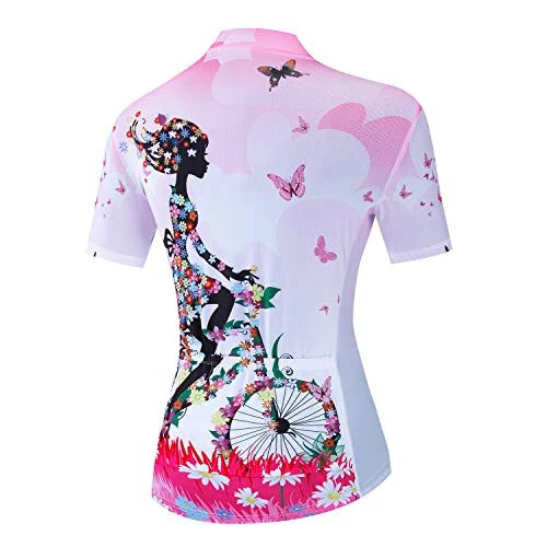 JPOJPO Women's Cycling Jersey Short Sleeve Bike Shirt Half Zipper Road Bicycle Biking Tops CF3 - JPOJPO (1)