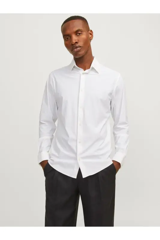 JPRBLAACTIVE STRETCH ERKEK GÖMLEK-Beyaz - JACK & JONES