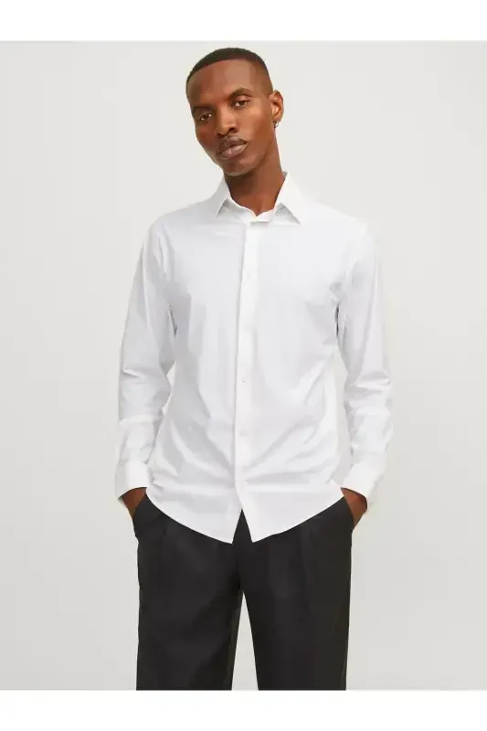 JPRBLAACTIVE STRETCH МУЖСКАЯ РУБАШКА-White - JACK & JONES
