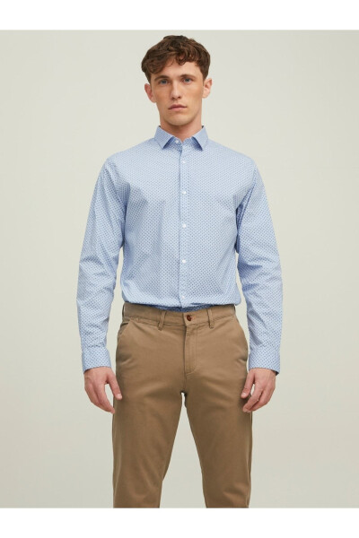 Jprblablackpool Stretch Shırt Ls Aw22 Sn-CasModazoneere Blue SLIM FIT - JACK & JONES (1)
