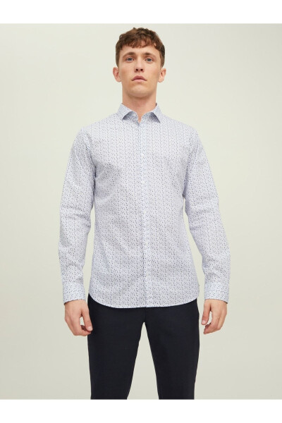 Jprblablackpool Stretch Shırt Ls Aw22 Sn-White SLIM FIT - 6