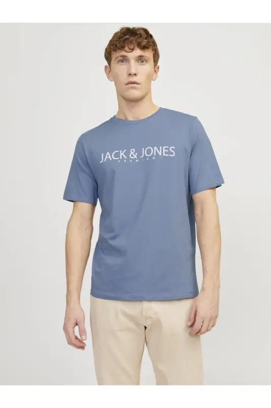 Jprblajack Ss Crew Neck Fst Ln Erkek T-shırt-Troposphere - 12