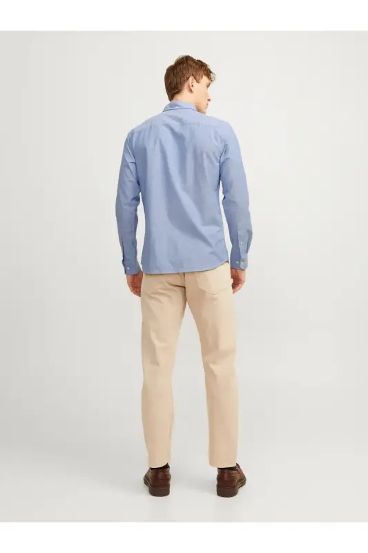 Jprbrook Oxford Shırt L/s Erkek Gömlek-CasModazoneere Blue - 4
