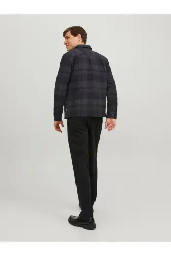 JPRROY CHECK OVERSHIRT L/S SN (ERKEK ODUNCU GÖMLEK) - Dark Grey Melange - 3
