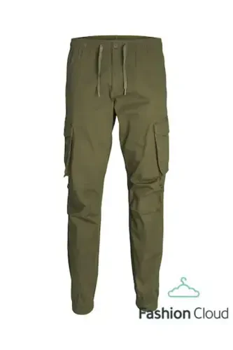 Erkek Yeşil Jpstkane Noah Cuffed Cargo Noos Pantolon 12242264-Olivenigh-haki - 1