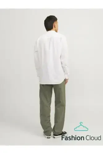 Erkek Yeşil Jpstkane Summer Linen Blend Jogger Sn Pantolon 12248606-Dustyoliv-DUSTY OLİVE - 3