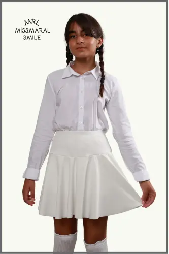 Jr Oq Short Yubka - Ichki Taytli Volanli Sport Va Kundalik Foydalanish Tennis Short Skirt 4101-BEYAZ - 7