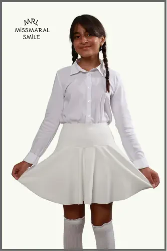 Jr Oq Short Yubka - Ichki Taytli Volanli Sport Va Kundalik Foydalanish Tennis Short Skirt 4101-BEYAZ - MISSMARAL (1)