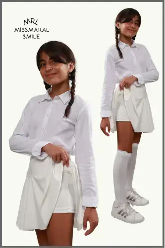 Jr Oq Short Yubka - Ichki Taytli Volanli Sport Va Kundalik Foydalanish Tennis Short Skirt 4101-BEYAZ - 3