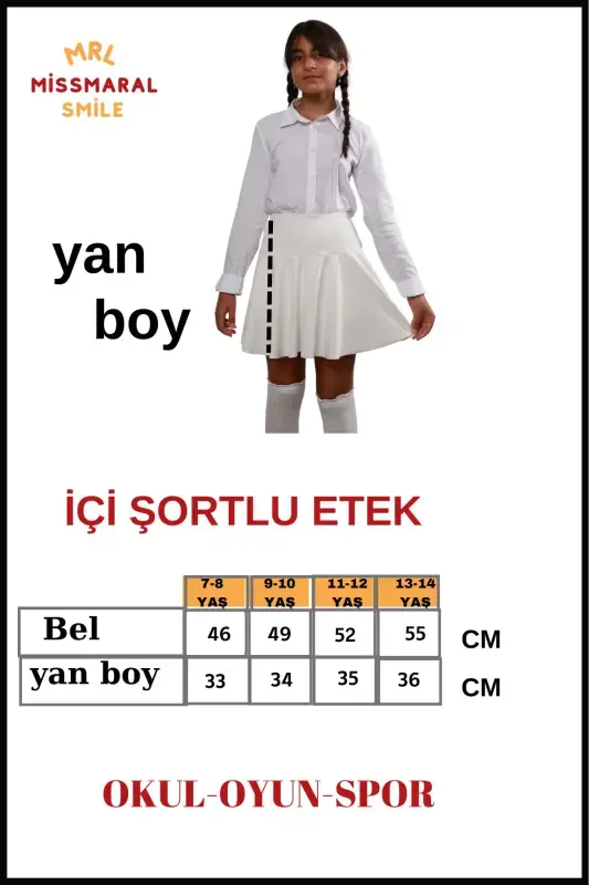 Jr Oq Short Yubka - Ichki Taytli Volanli Sport Va Kundalik Foydalanish Tennis Short Skirt 4101-BEYAZ - 4