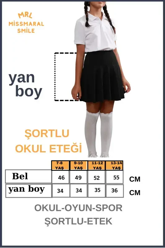 Jr Siyah Şort Etek - Içi Taytlı Volanlı Spor Ve Günlük Kullanım Tenis Şort Skirt 4101-SİYAH - 3