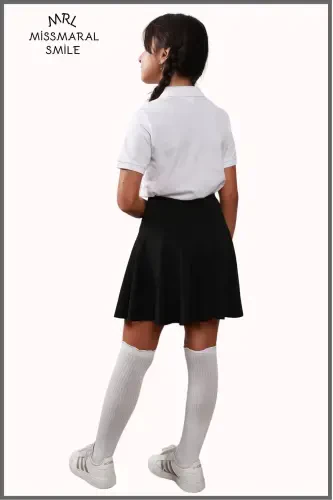 Jr Siyah Şort Etek - Içi Taytlı Volanlı Spor Ve Günlük Kullanım Tenis Şort Skirt 4101-SİYAH - 8
