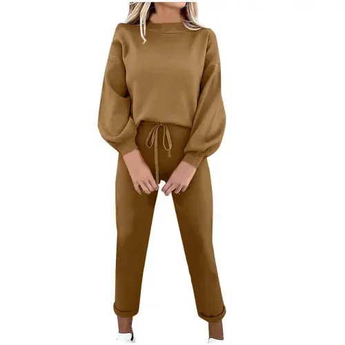Jsaierl Women's 2 Piece Outfits Long Sleeve Pullover Sweatshirt Jogger Pants Sweatsuit Lounge Sets Fall Outfits for Women 2024 - 3