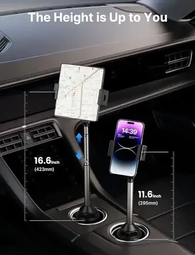 JSAUX Cup Holder Universal Mount for Foldable Phone, Car Truck Cradle Compatible With iPad Mini, Samsung Galaxy Z Fold 6/5/4, Pixel 9 Pro, Xiaomi Mix Fold 4/3/2 - 4