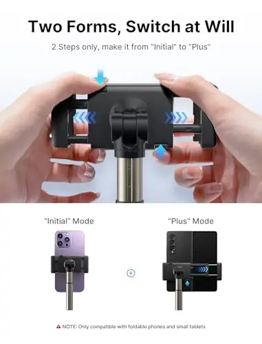 JSAUX Car Cup Holder Phone Mount for Foldable Phones & Mini Tablets | Sturdy Metal Long Arm, Flexible Height and Angle, Adjustable Base, Secure Phone Grip, Fits 2.17-4.33 in Car Cup Holders - 3