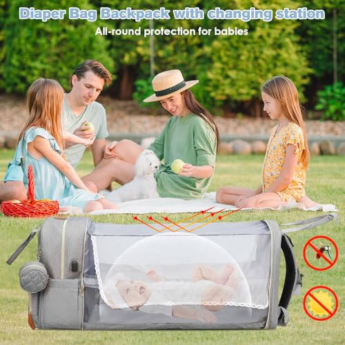 JSTPRO Diaper Bag Backpack, Large Diaper Bag with Changing Station, Baby Bag, New Mom Gifts, Lightweight Waterproof Unisex Diaper Bag with Insulated Pockets and USB Charging Port, Grey - 4