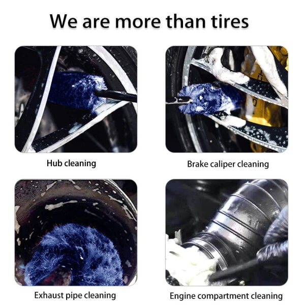JTWEEN Car Wheel Tire Rim Detailing Cleaning Brush Microfiber Auto Care Washing Tool - 4