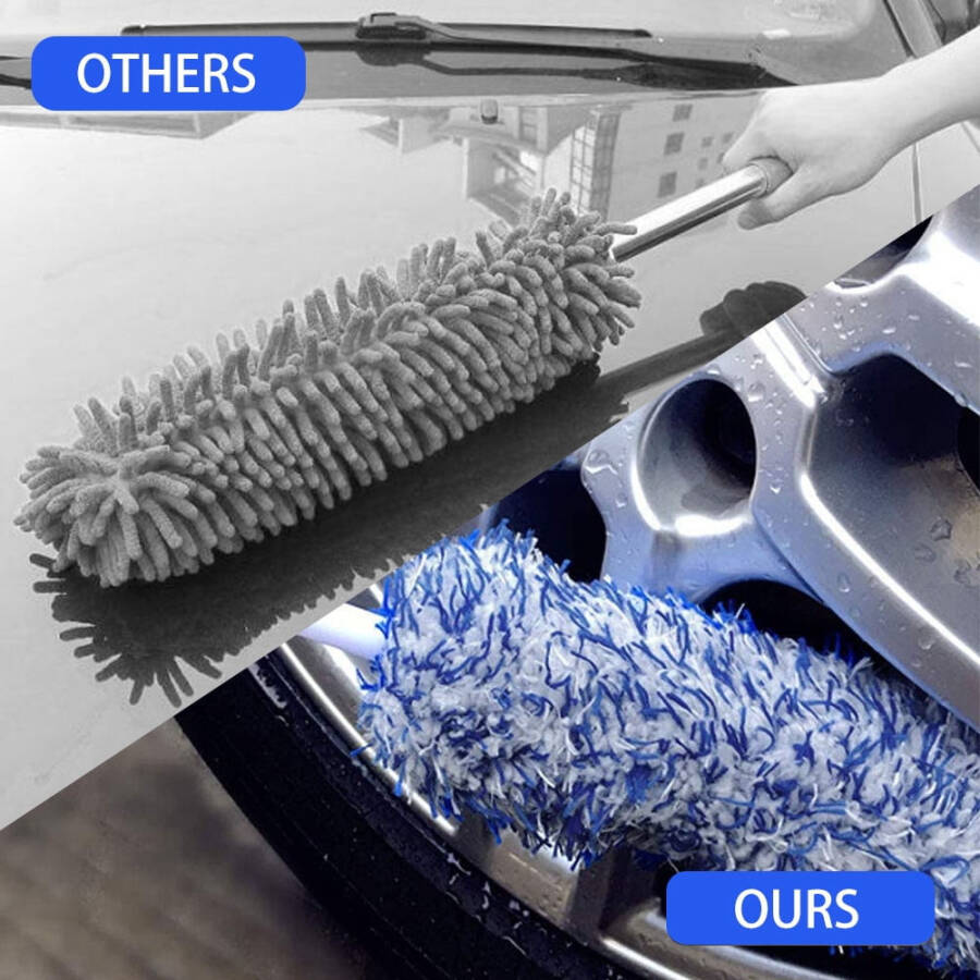 JTWEEN Car Wheel Tire Rim Detailing Cleaning Brush Microfiber Auto Care Washing Tool - 5