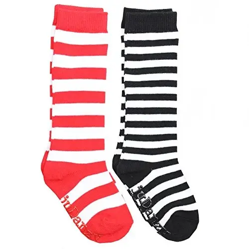juDanzy Knee High Tall Socks with Grips for Babies, Toddlers, and Children (2 Pair) 